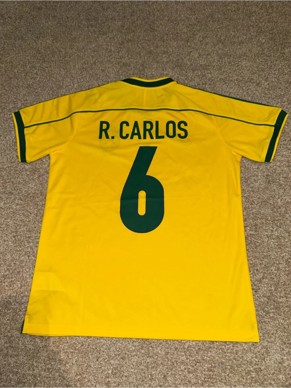 Nike Brazil 1998 Roberto Carlos #6 Retro Men’s Home Soccer Jersey 🆕